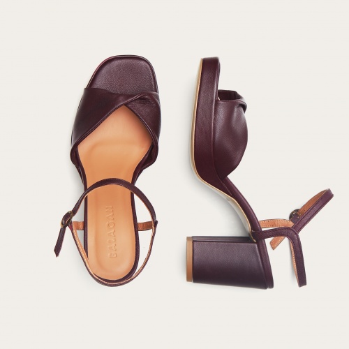 Bianca sandały, burgund #1328